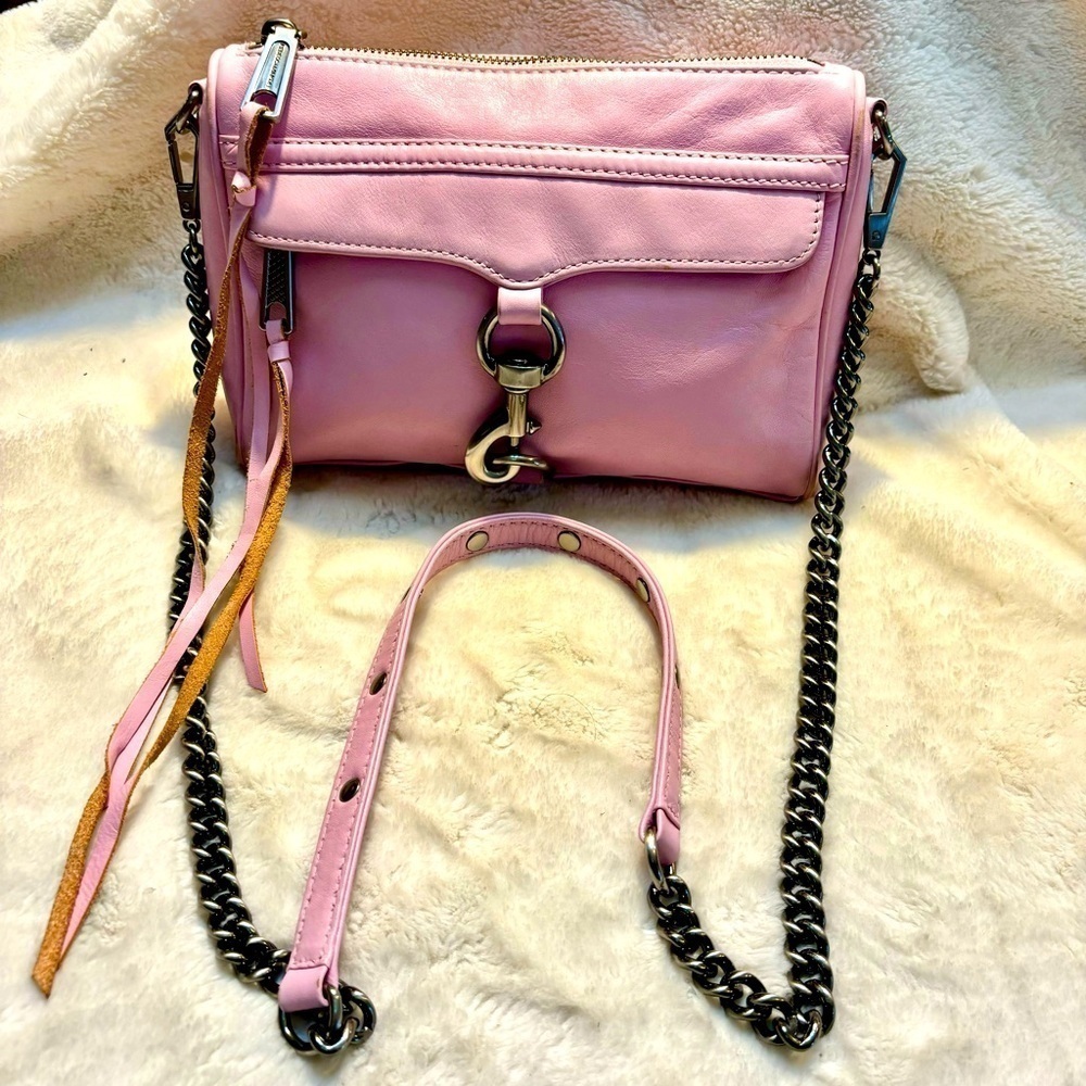 Rebecca Minkoff Pink Leather Mini MAC Crossbody Bag